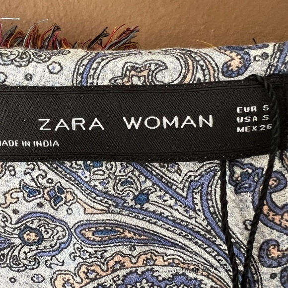 Zara Women's Beaded Fringe Boho Kimono Jacket Embroidered Oversized Small Boho - Picture 4 of 10